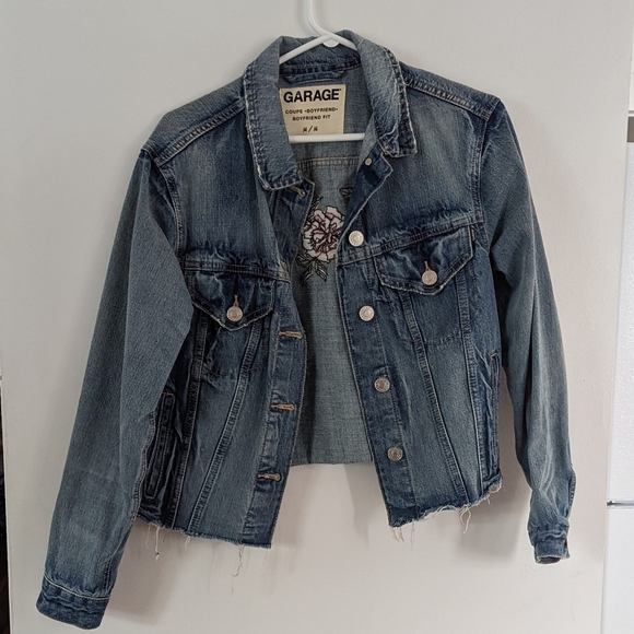 Garage Jackets & Blazers - Distressed Cropped Boyfriend Fit Jean Jacket